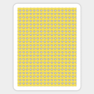 Valentines Yellow Hearts Pattern 003#001 Sticker